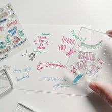 画像をギャラリービューアに読み込む, TO-MEI HAN THXメッセージ -貼ってはがせるフォトポリマー製クリアスタンプ-